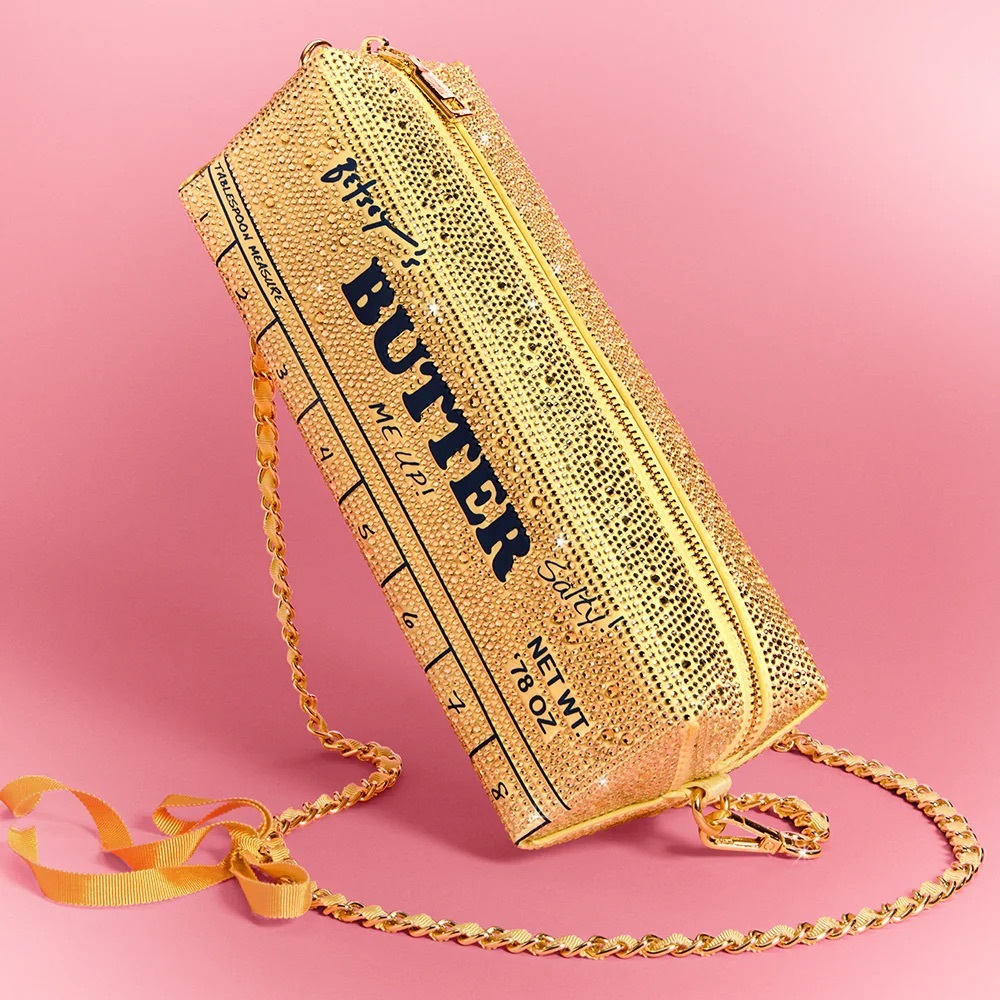 Betsey Johnson KITSCH SPREAD IT ON YELLOW Butter Bag New with tags NWT